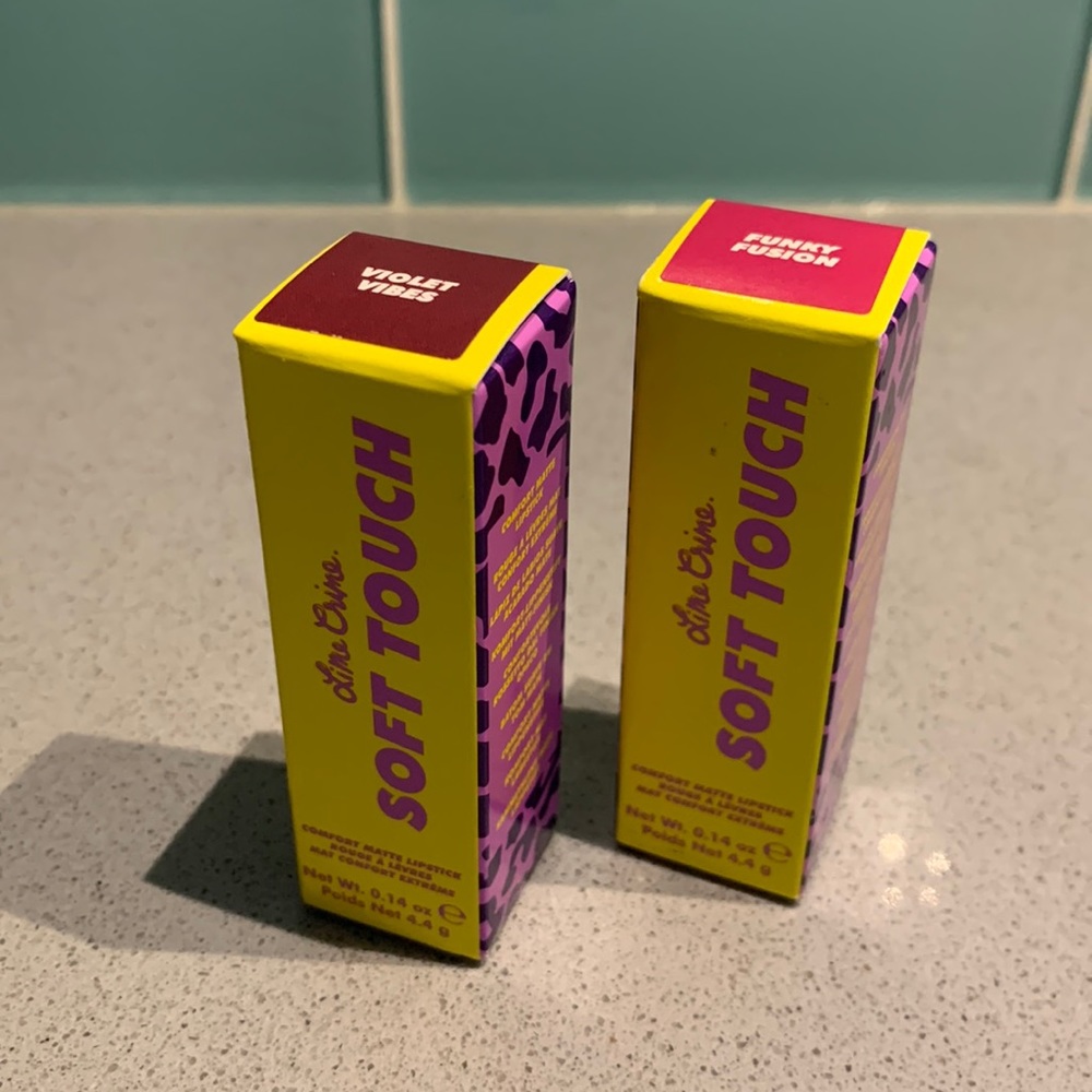 Lime Crime Soft Touch Lipstick in Violet Vibes & Funky Fusion